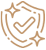 A simple brown outline illustration of a house with a heart shape in the center, symbolizing love, care, or home. The background is transparent.